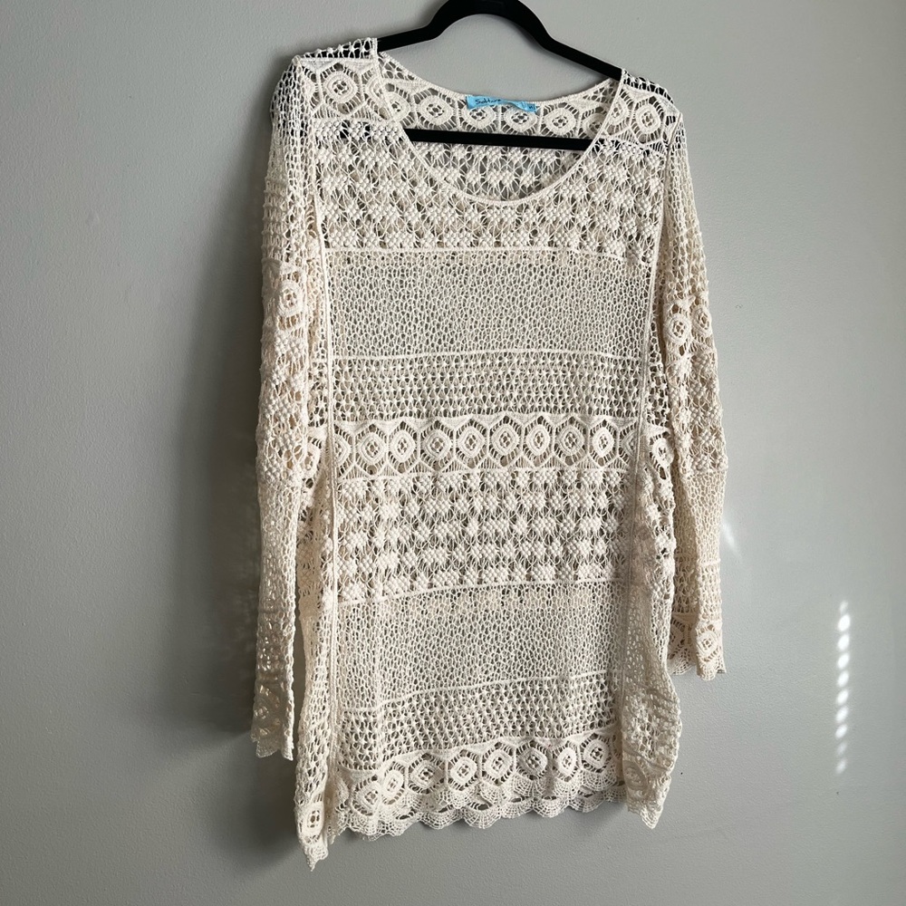 Solitaire Ivory Crochet Knit Top
